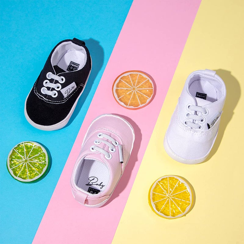 ohsofy Morbido Infant Baby Boys Girls Canvas Sneaker Toddler Slip On Anti Skid Newborn First Walkers Candy Shoes for 0-18 Months - Image 2